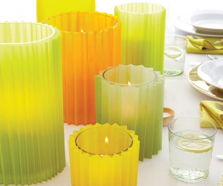 Remeselné nápady-leto-papier-farebné-sviečky