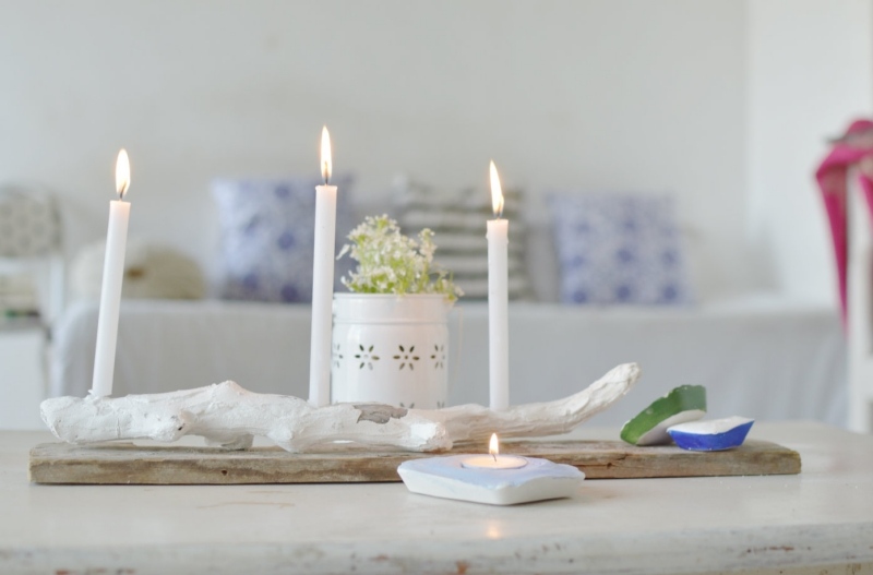 Remeselné nápady letný svietnik naplavené drevo