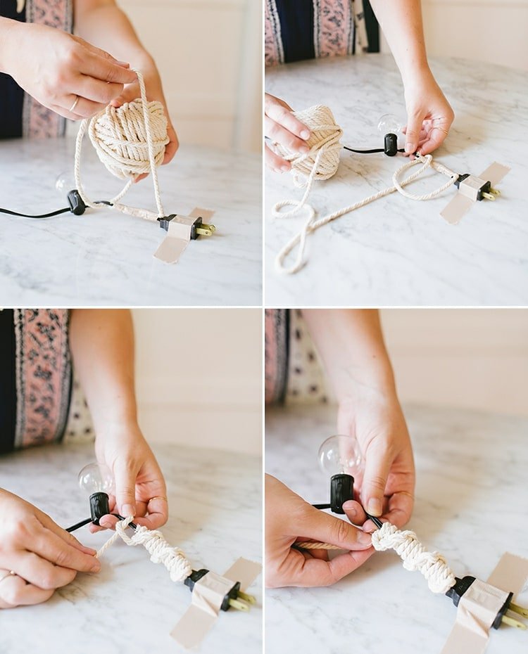 Vyrobte si macrame sami pre rozprávkové svetlá a káble - jednoduchý návod