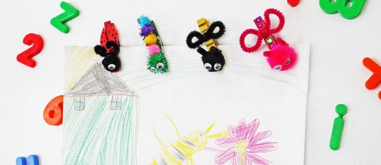 Remeselné nápady pre predškolákov 5 rokov so štipcami na bielizeň