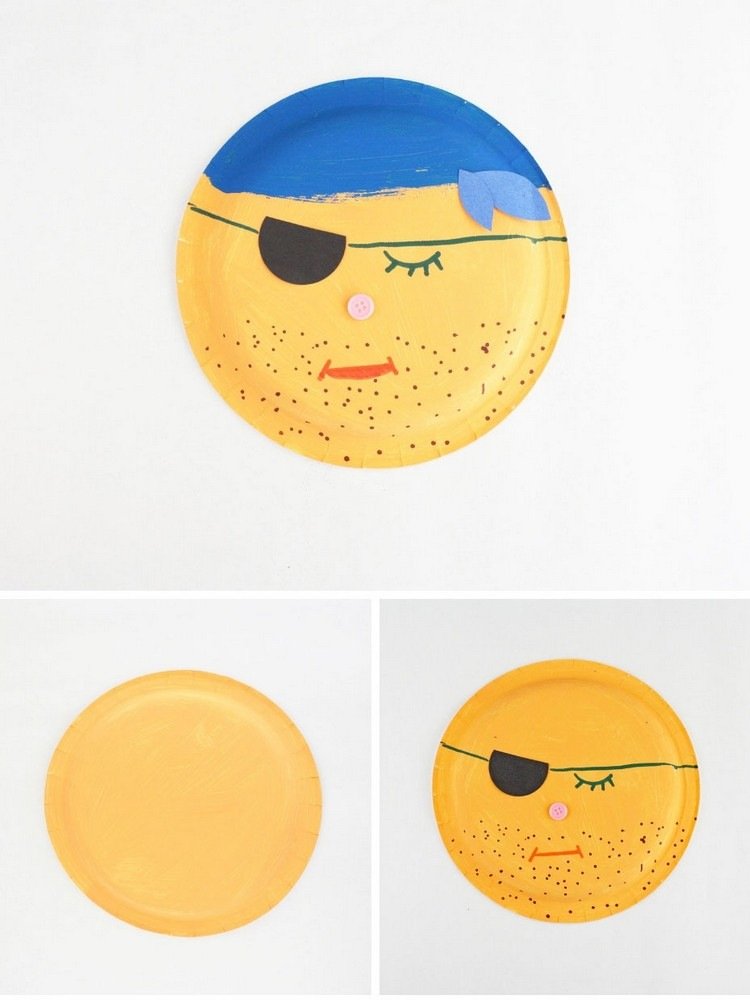 Remeslá pre deti predškolského veku pirát z papierového taniera