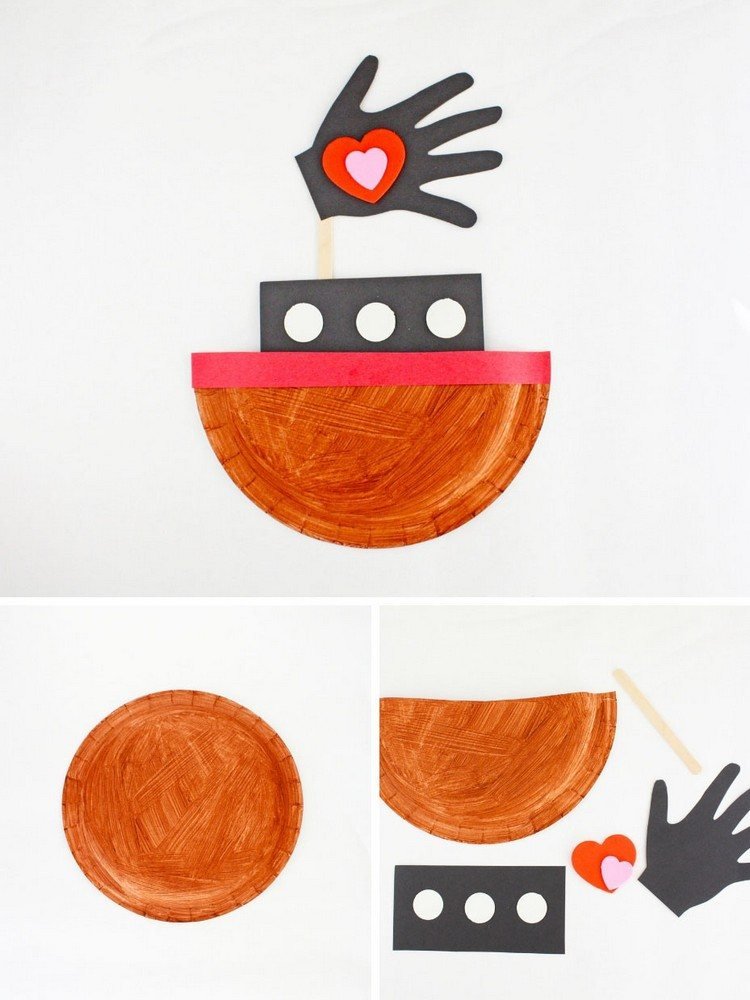 Remeselná výroba z papierových tanierov z papiera a farebného papiera