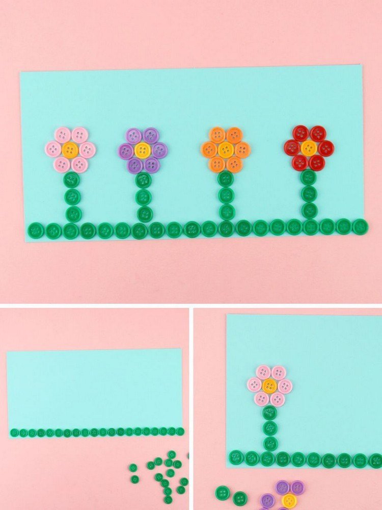 Vyrobte si kvety z gombíkov sami pre deti predškolského veku