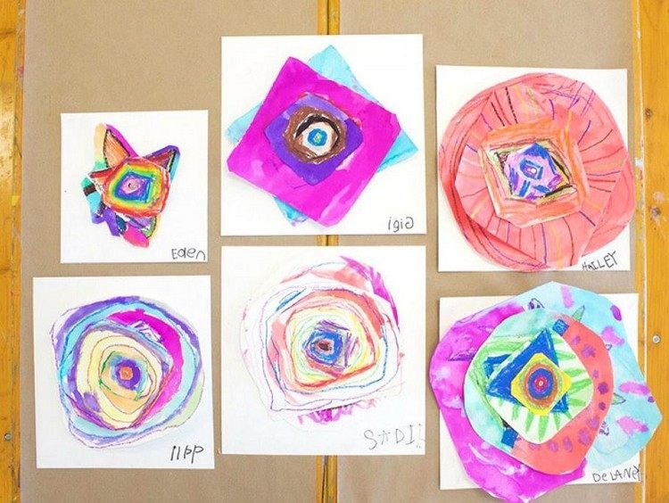 Remeslá s deťmi na jarné Kandinski kruhy