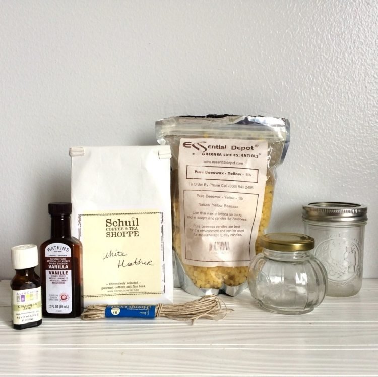 Remeslo-nápady-kávové zrná-sviečky-návod-materiály-sklo-vosk-knôt-aróma-olej