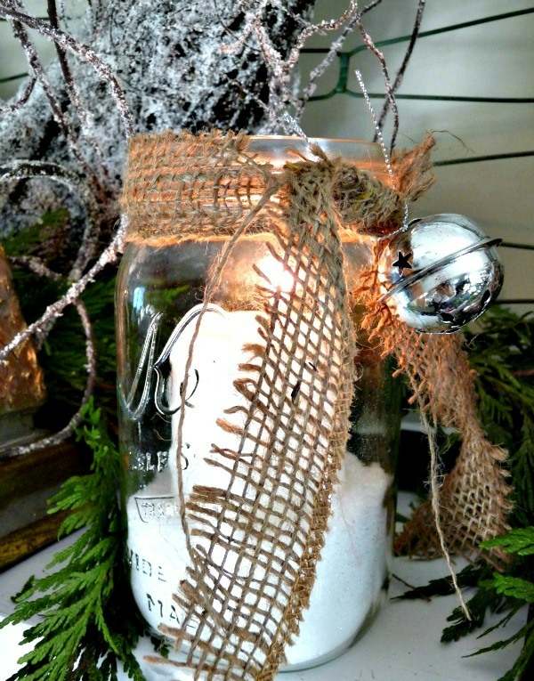 Dózy na zaváranie sviečka biela ľanová stužka zvonček strieborný