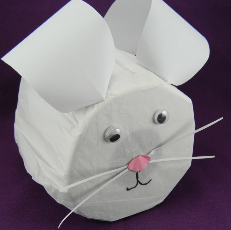 Crafting-nápady-veľkonočné-toaletný papier-zajačik-deti-drotárstvo