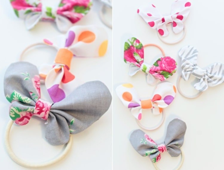 Motýle vyrobené z látky ako malé remeselné nápady na obrúsky, závesy alebo čelenky