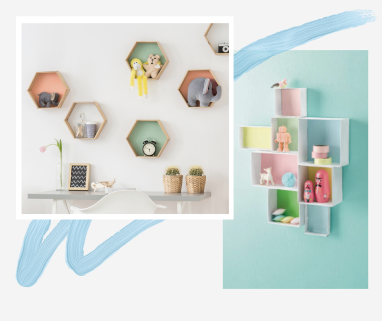 Remeselné nápady doma.Poličky vyrobené z kartónu do škôlky