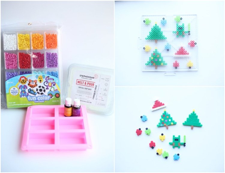 Mydlo s ozdobami nažehľovacími korálkami vytvorí vaše vlastné nápady na Vianoce