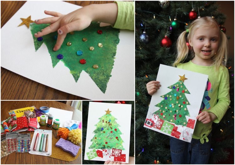 Vianočný stromček, umelecké remeslo pre deti dievčatá 5 rokov