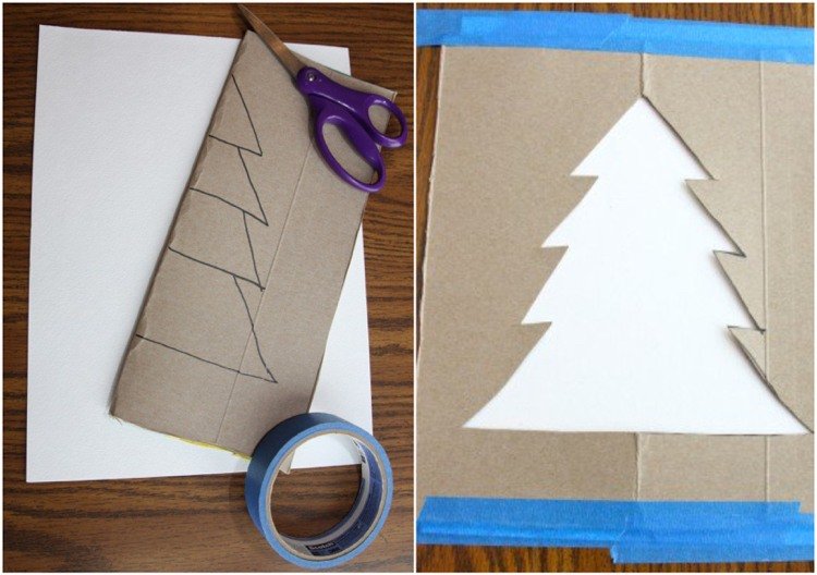 5 -ročný vianočný stromček vyrezaná šablóna pre remeslá