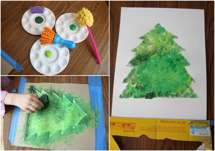 Vianočný stromček, umelecké remeslo pre deti dievčatá 5 rokov