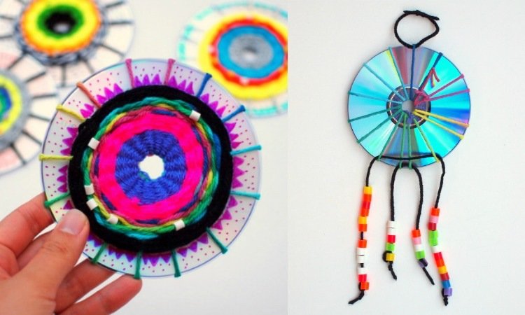 tinker-old-cds-diy-creative-dreamcatcher-niti-inštrukcie