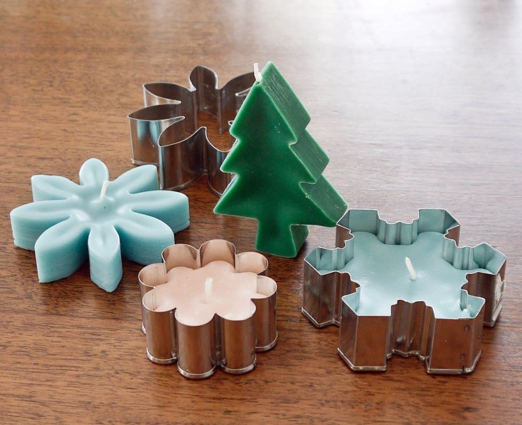 vianočné sviečky naliať cookie frézy remeselné nápady