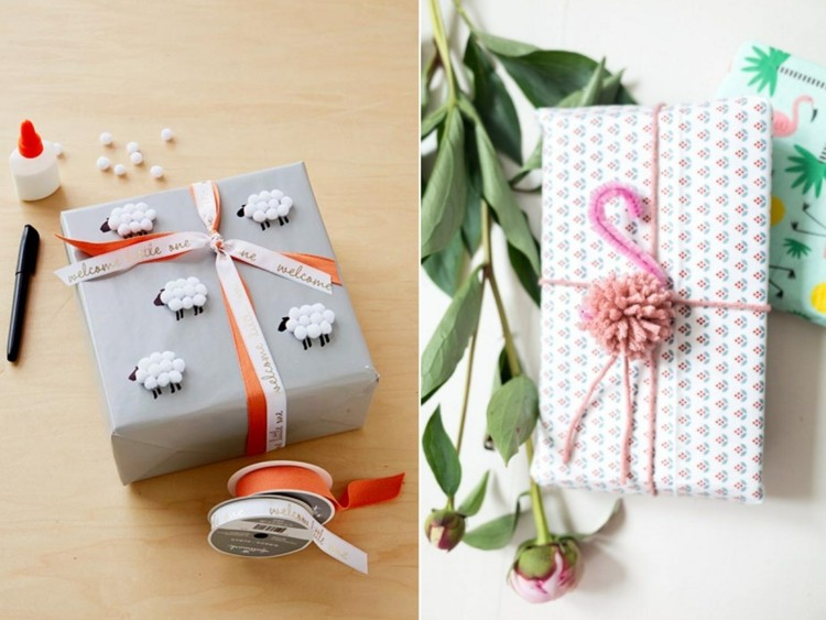 Zvieratká drotári s pomponmi - ovečky v bielom a ružovom plameniaku s čističom rúrok