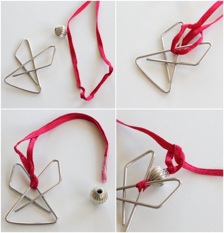 Kancelárska sponka anjelská drotárska perleťová dekoračná stuha návod