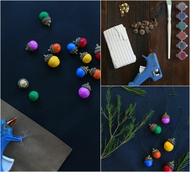 diy žalude čiapky plastelínová farba