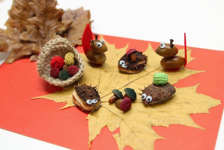 drotári-žalude-gaštany-plsť-vlna-zvieratá-ježkovia-veveričky