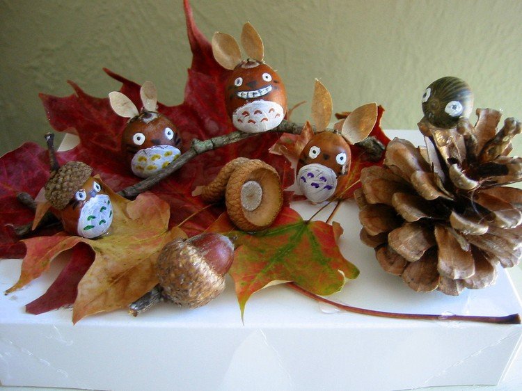 drotár-žalude-gaštany-šišky-králiky-prírodný materiál