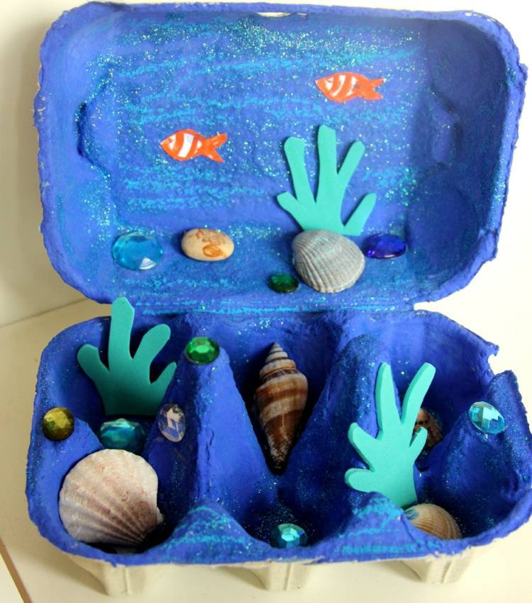 tinker-egg carton-underwater-world-children-tinker-paper-coral-fish