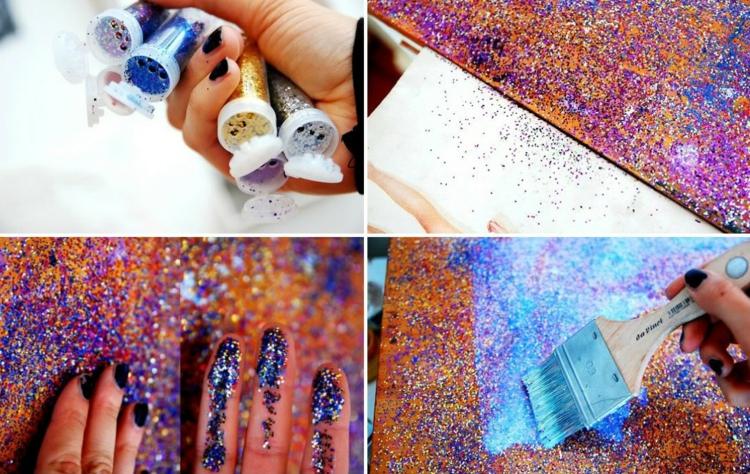 Oživte svoj stôl trblietkami drotár-s-trblietkami-návod-kutilstvo-nápad-pestré farby