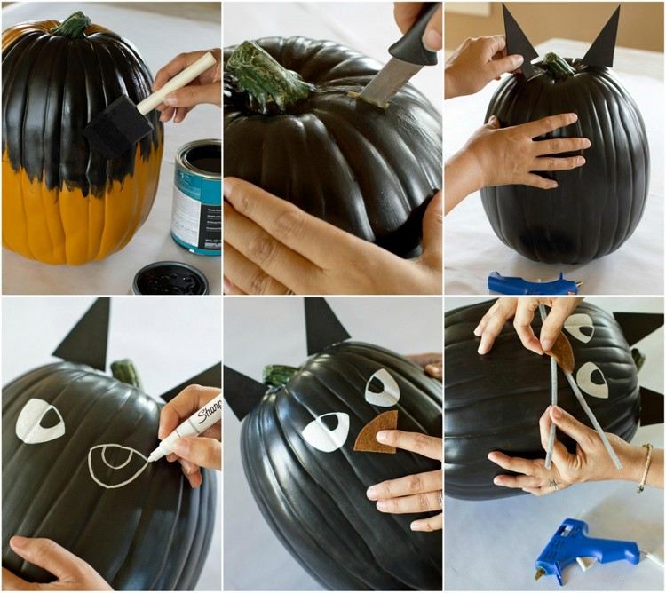 návod na výrobu tekvice čiernej mačky