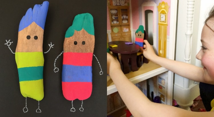 drotár-s-drevom-s-deťmi-naplavené drevo-farba-bábika-nápad