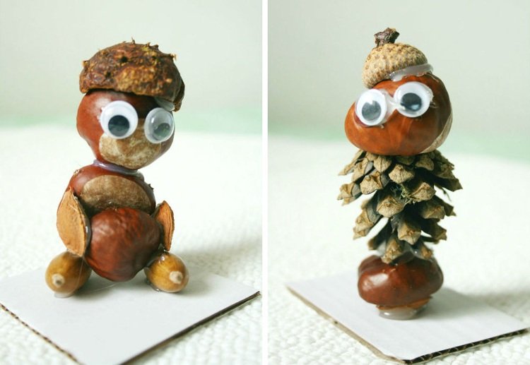 tinker-gaštan-jeseň-deko-nápady-maennchen-wiggle-oči-kužele