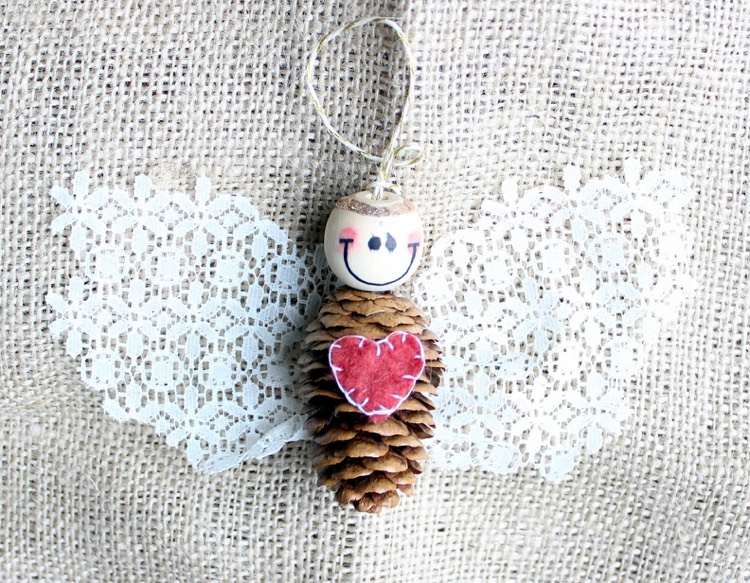 tinker-borovice-šišky-anjel-vianočný stromček-dekorácie-deti