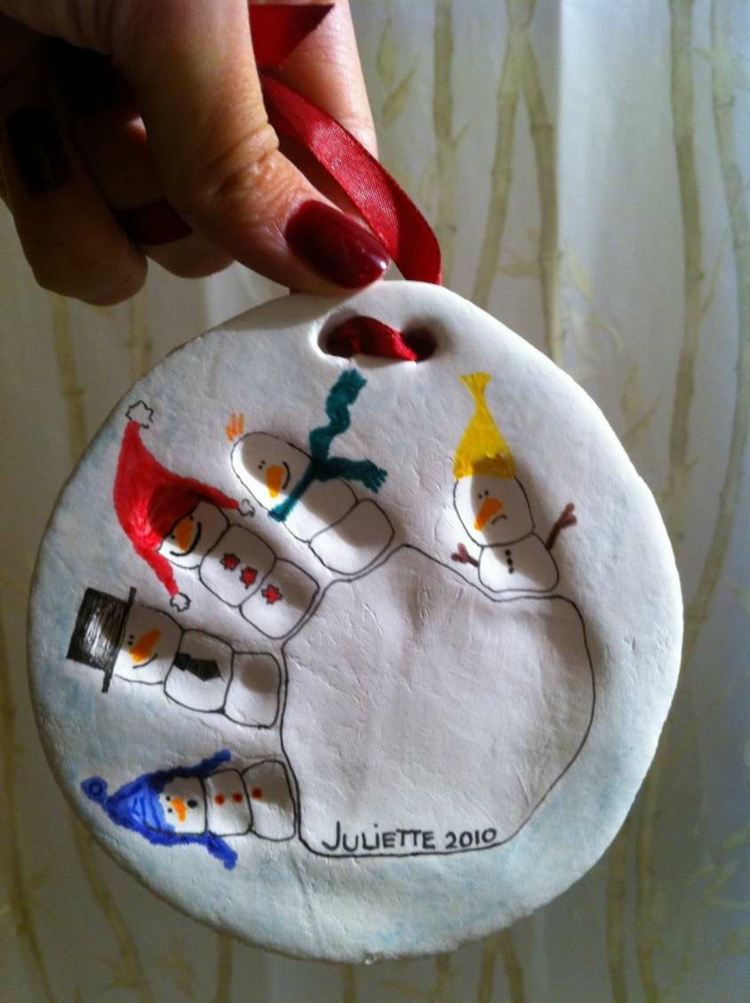 ozdoby na odtlačky rúk zimné ručné práce batoľatá