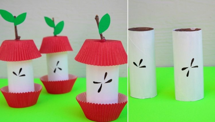 škatuľky na drotár-záchod-rolky-jeseň-deti-nápad-jablko-muffin