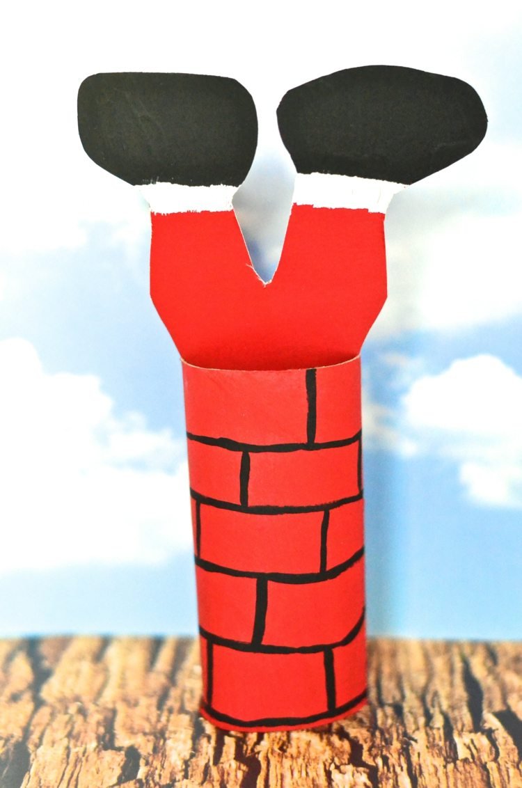 drotár-záchodové rolky-vianočné-zábavné-deti-komín-santa-claus-zaseknuté