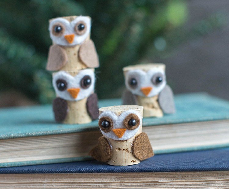 drotár-korok-deti-figúrky-sova-plsť-diy