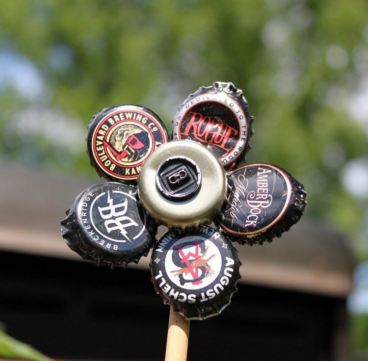 Ručné práce s uzávermi fliaš záhradná dekorácia-kvetinárstvo