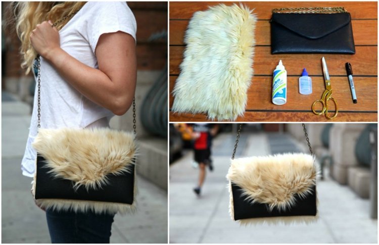 tinker-with-leather-clutch-bag-black-white-fur-scissors-sticking-marking pen