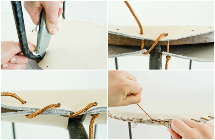 drotár-s-kožou-hocler-bielo-okrovo-žltou-stužkou-kravata