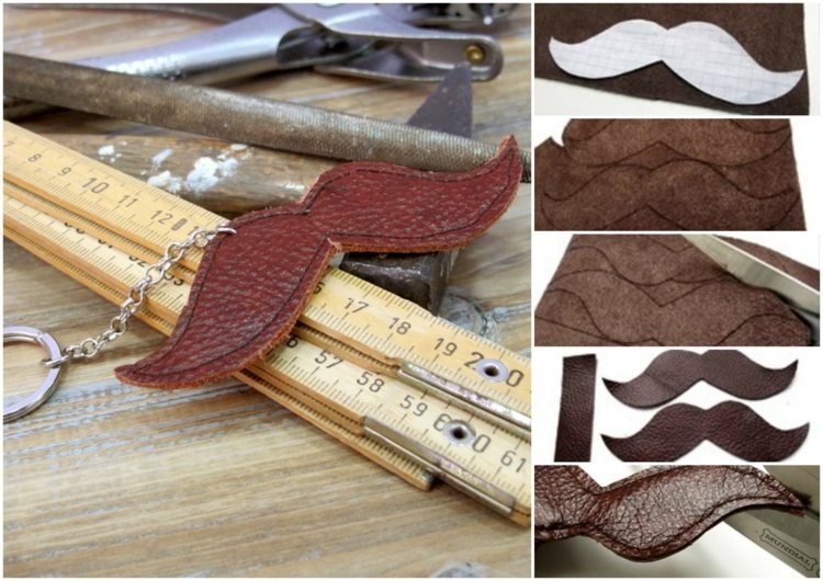 drotár-s-kožou-fúzy-kľúčenka-hipster-hnedá-vystrihnúť-ušiť