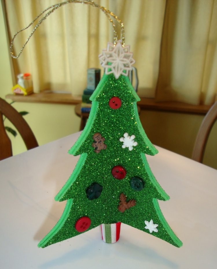 Gumová trblietavá ozdoba na vianočný stromček