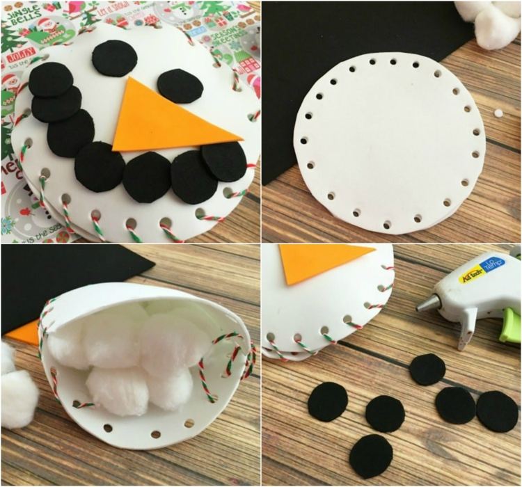 špongiová guma vystrihnutá vata snehuliak