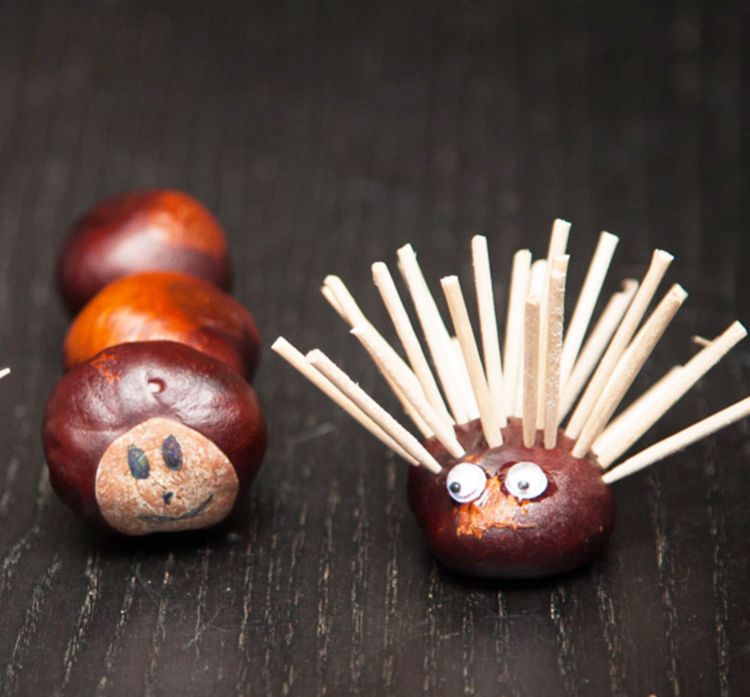 drotár-prírodný-materiál-húsenica-ježko-gaštan-špáradlo-prebudiť-oko-zvieratá