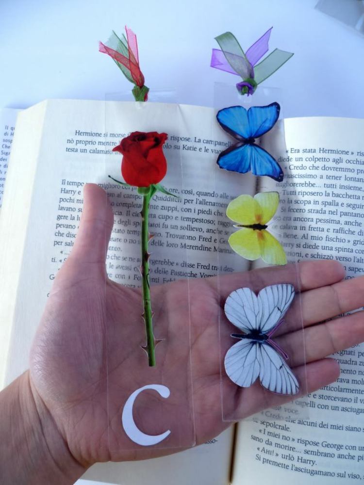 záložka-motýle-ruža-papierovanie