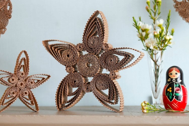 drotár s pásmi papiera quilling vianočná hviezda-nápad-kartón-drotárstvo-nápady