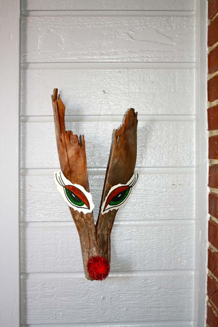 drotárska kôra sob dekorácia steny vonkajšie oči nos rudolf