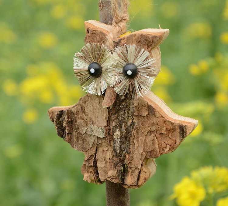 drotárska kôra sova strihané oči vtipná figúrka