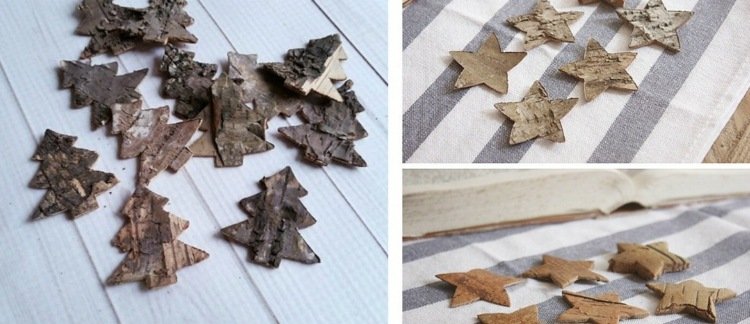 drotárska kôra vianočný stromček dekorácie jedľových hviezd dizajn dreva