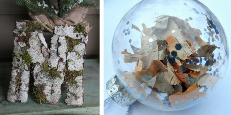 drotárska kôra list breza vianočný ornament sklo priehľadné