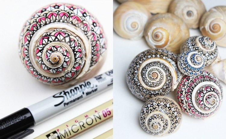 Robte ručné práce so škrupinami slimákov-maľujte-kreslite-ozdobte