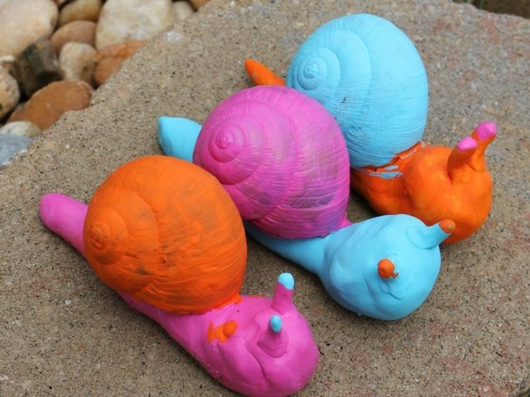 drotárske-slimačie ulity-deti-hra-modelovanie-hlina-urob si sám-farba-slimáky