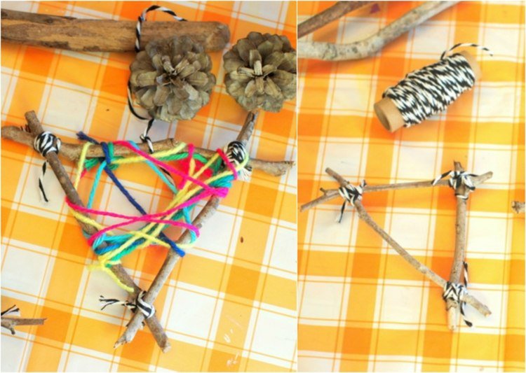 drotár s drevom ozdoby na vianočný stromček vlna